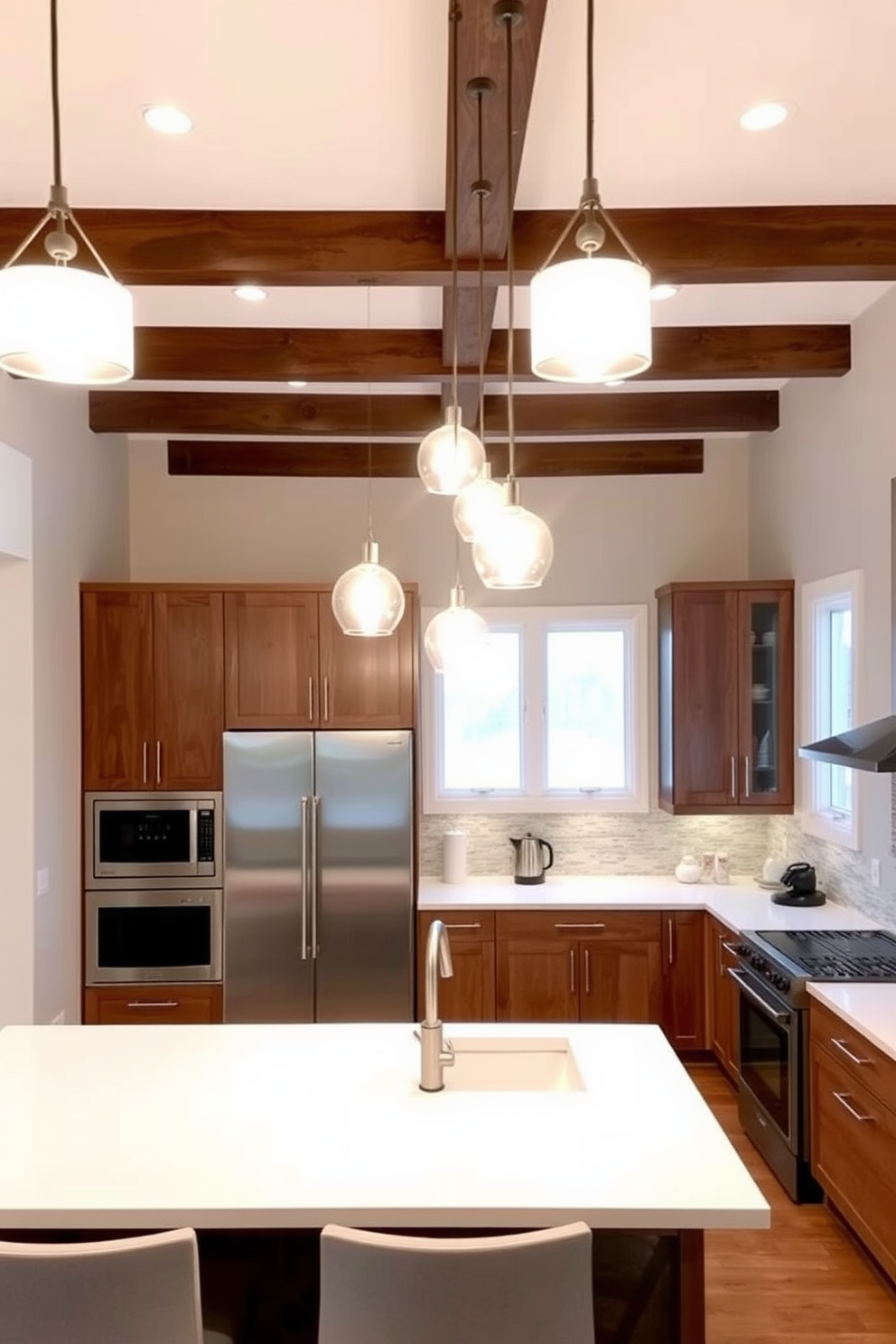 A cozy basement kitchen featuring a compact layout that maximizes functionality. The space includes a small dishwasher integrated into the cabinetry, providing convenience for easy clean-up after meals. The kitchen showcases dark wood cabinets paired with sleek stainless steel appliances. A spacious island with bar seating serves as a central gathering place, complemented by warm pendant lighting overhead.