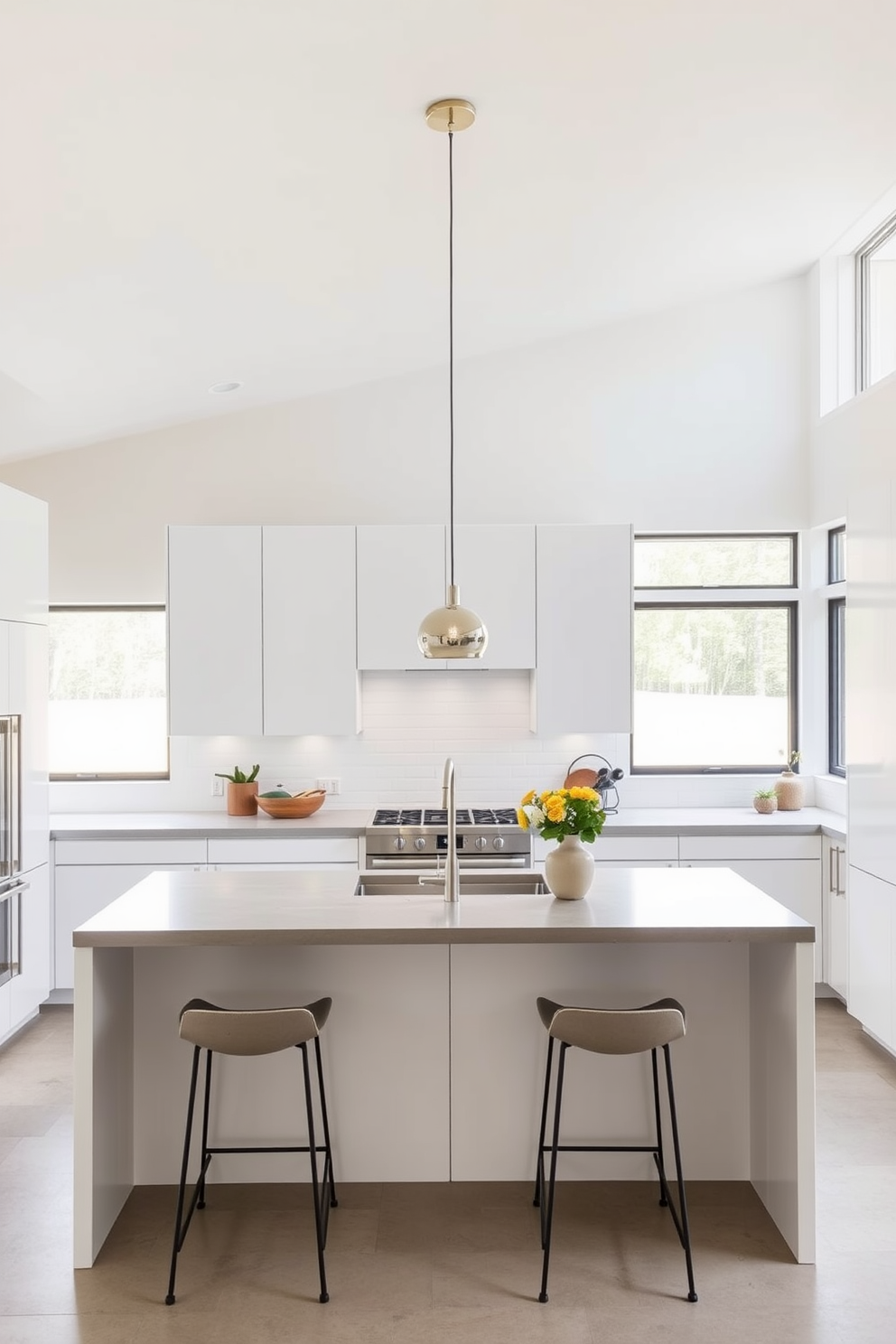 A cozy breakfast nook area features a round wooden table surrounded by plush upholstered chairs in soft pastel colors. Natural light pours in through a large window adorned with light, airy curtains, creating a warm and inviting atmosphere. The walls are painted in a light, neutral tone, complemented by rustic wooden shelves displaying charming dishware and plants. A small pendant light hangs above the table, adding a touch of elegance to this intimate space.