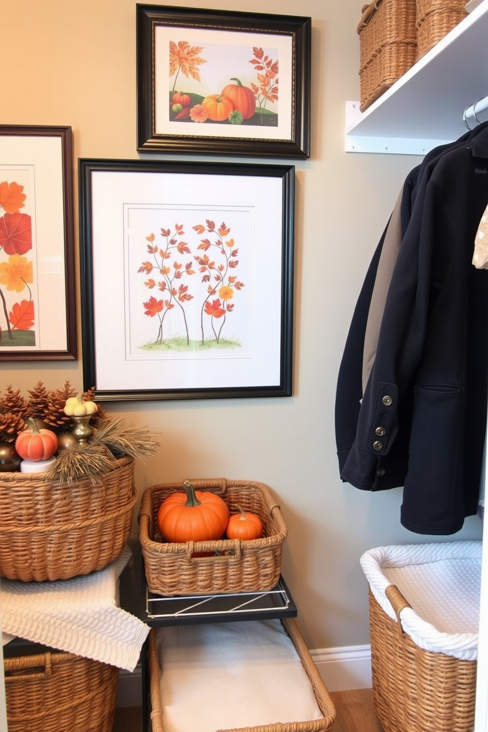 Display autumn-themed artwork on walls. Incorporate warm colors like orange, red, and gold to enhance the seasonal atmosphere. Fall Closet Decorating Ideas. Use decorative baskets and seasonal accessories to create an inviting and organized space.